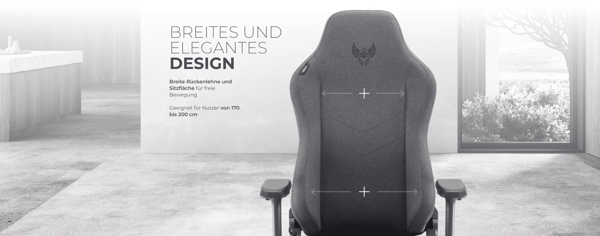 Freya Elite-Stuhl mit breiter R&uuml;ckenlehne und Sitzfl&auml;che f&uuml;r gro&szlig;e Nutzer